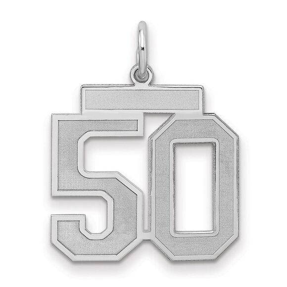 Sterling Silver Jersey Collection Medium Number 50 Pendant